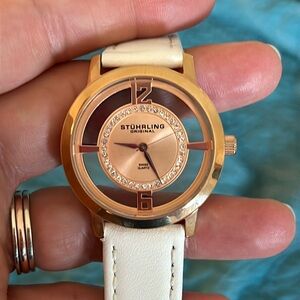 Stuhrling 388L2 Analog Winchester Tiara Swiss Quartz 16K Rose Gold Watch